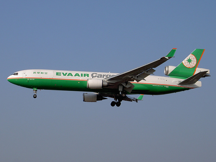 MD-11, Eva air cargo, samolot, samolot, lądowanie, transportu, Jet