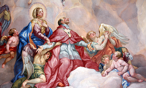 pintura de coberta, pregària d'intercessió, religió, Santa Maria verge, Església Catòlica, fe, pintura