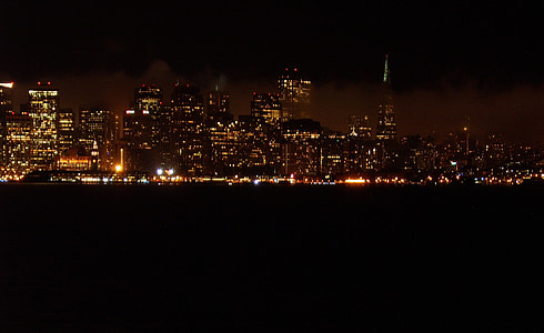 Сан, Франциско, США, Калифорния, воды, интересные места, ночь