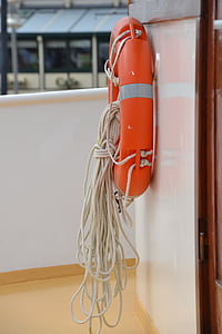 bouée de sauvetage, navire, botte, suspendu, schiffstau symbole