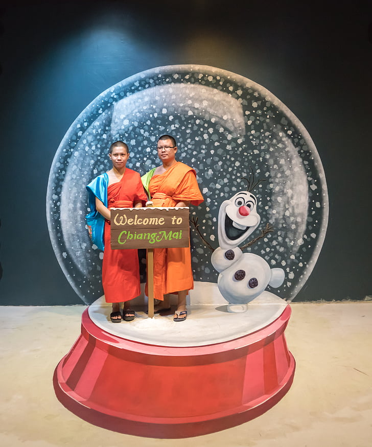 Chiang mai, Mönche, Menschen, Person, Kunst im Paradies, 3D museum, Illusion