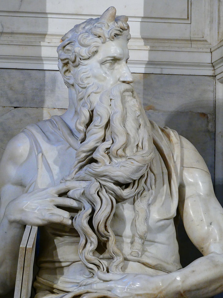 Moisés, com chifres, estátua, San pietro em vincoli, Roma, Michelangelo, tumba