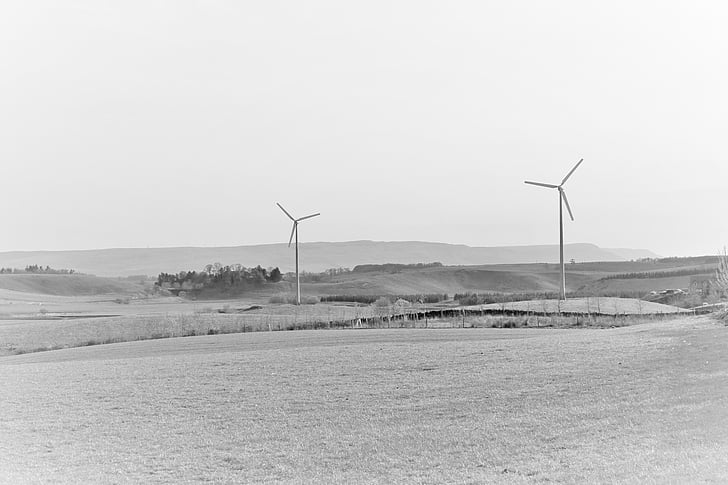 Turbine, Bauernhof, Wind, Energie, macht, Strom, Grün