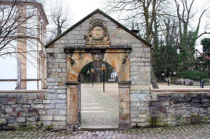 Eingang, im Mittelalter, Bogen, Stein, steinernen Bogen