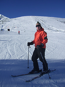 skiing, bulgaria, man, snow, ski, slope, mountain