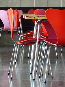 kėdė, kėdės pagrindas, lentelė, metalo, plastikas, spalvinga, sėdėti