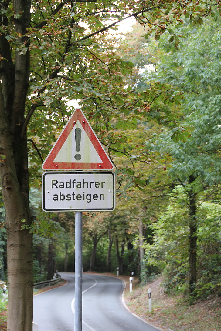 znak, warnschild, chodzić na rowerze, należy zachować ostrożność, Jaskinia, Tarcza, Uwaga: