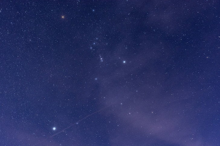 Orion, Orion' pás, hvězdy, noční, obloha, souhvězdí, astronomie
