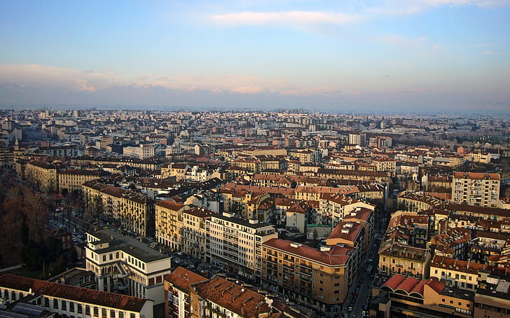 Италия, Торино, архитектура, градски пейзаж, Европа, град, градски сцена