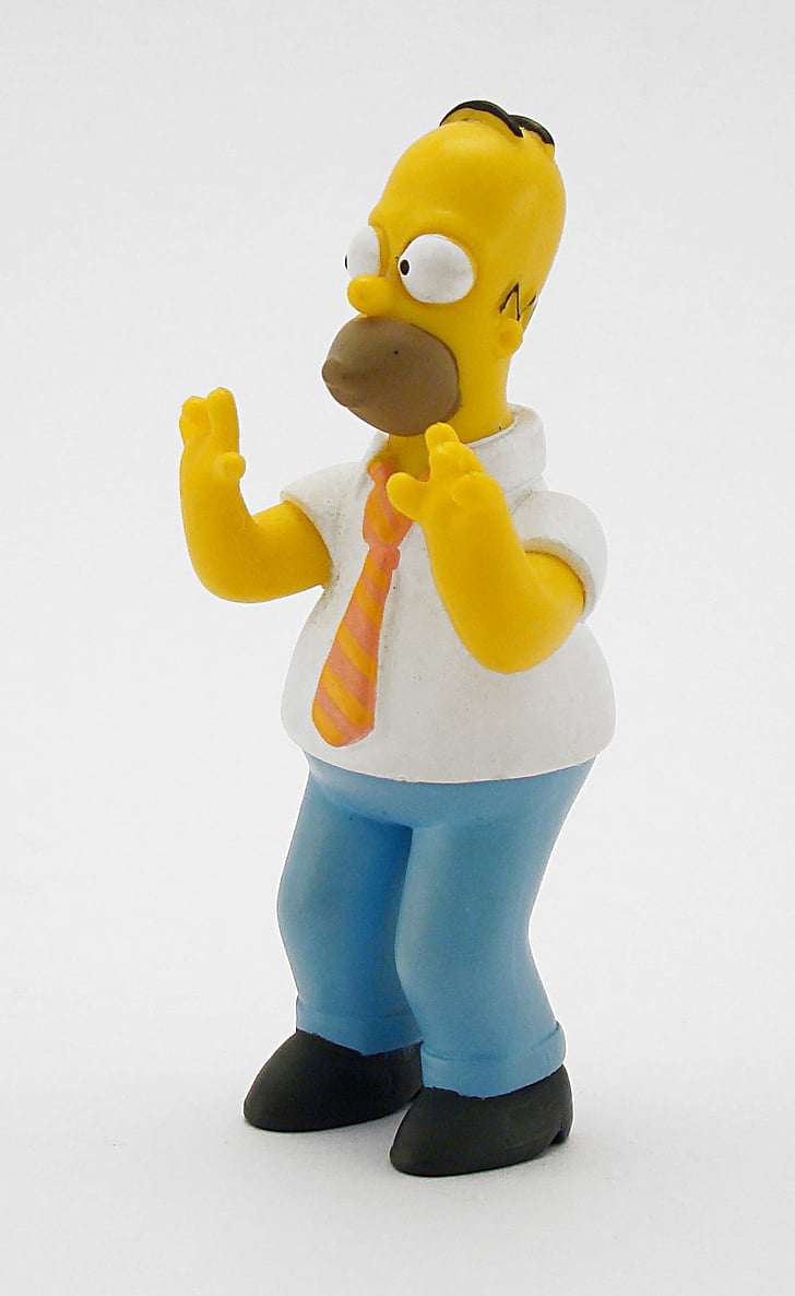 Homer, Simpsons, dessin, bonhomme de neige, jouet