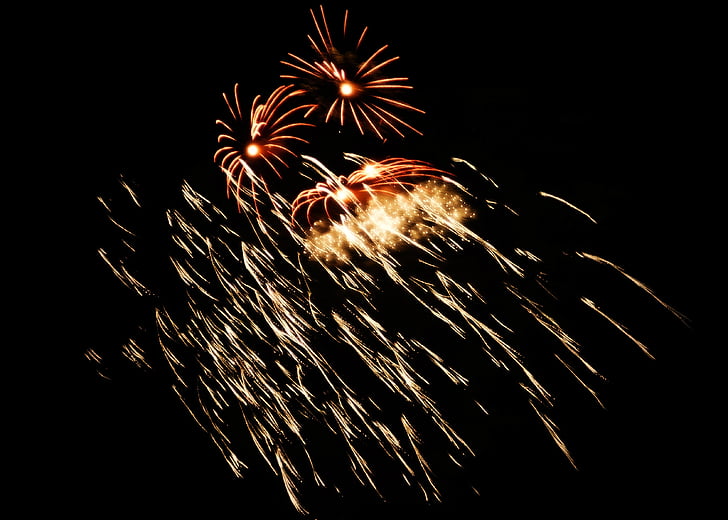 fyrverkerier, nytt år, explosion, part, Fira, smällare, Celebration