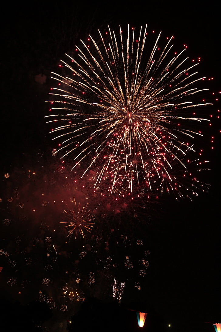 vuurwerk, lichtshow, viering, explosie, evenement, vieren, leuk