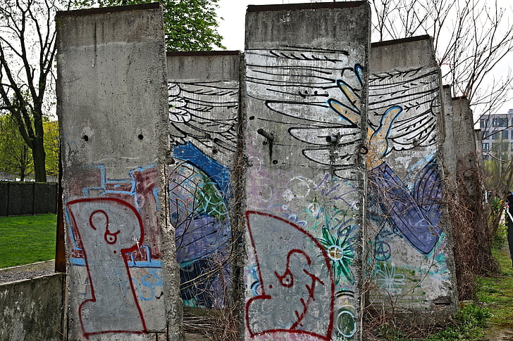 Berlínská zeď, zeď, Berlín, Německo, Památník, Historie, fragment