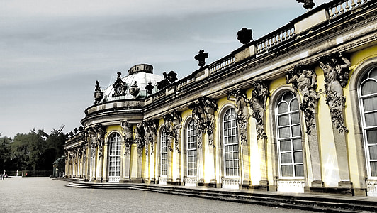 Potsdam, Berlín, Sans, Castle sanssouci, historicky, atmosferické, barokový
