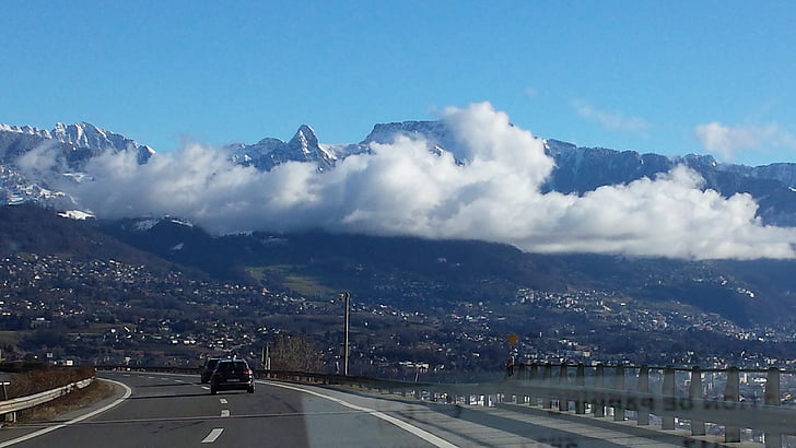 Swiss, pemandangan, awan