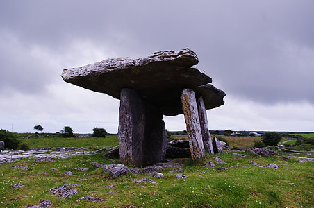 Dólmen poulnabrone, Irlanda, pedra, rocha, túmulo megalítico, Marco, cultura