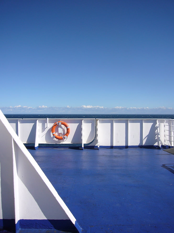 barco, ferry, transporte, mar, de la nave, Océano, azul