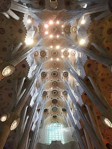 Sagrada, Familia, Barcelona, landmärke, Europa, kyrkan, Domkyrkan