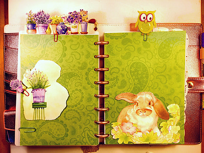 lente, planner, Bunny, Pasen, hand gemaakt