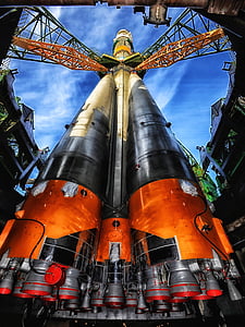 Kazahstāna, Sojuz, raķete, telpa, ceļojumi, debesis, mākoņi