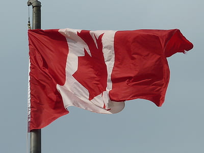 Canada, vlag, vlag wapperen