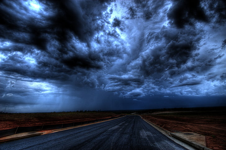 öö, pilved, veoauto, pimedus, valgus, taevas, videvik