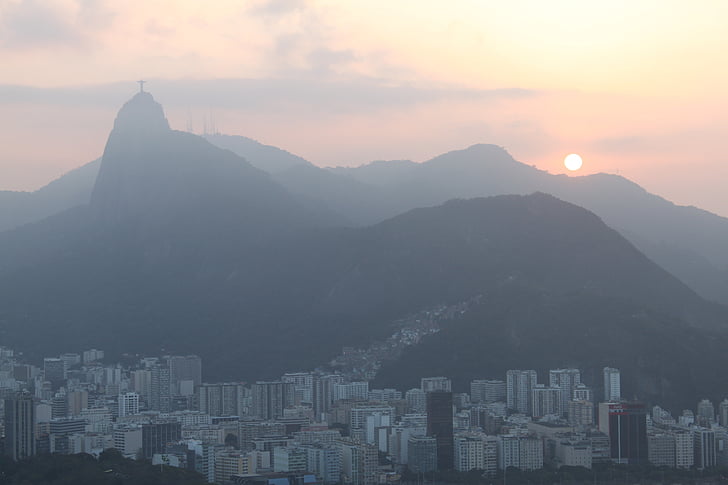 Rio de janeiro ferie, solnedgang, Corcovado