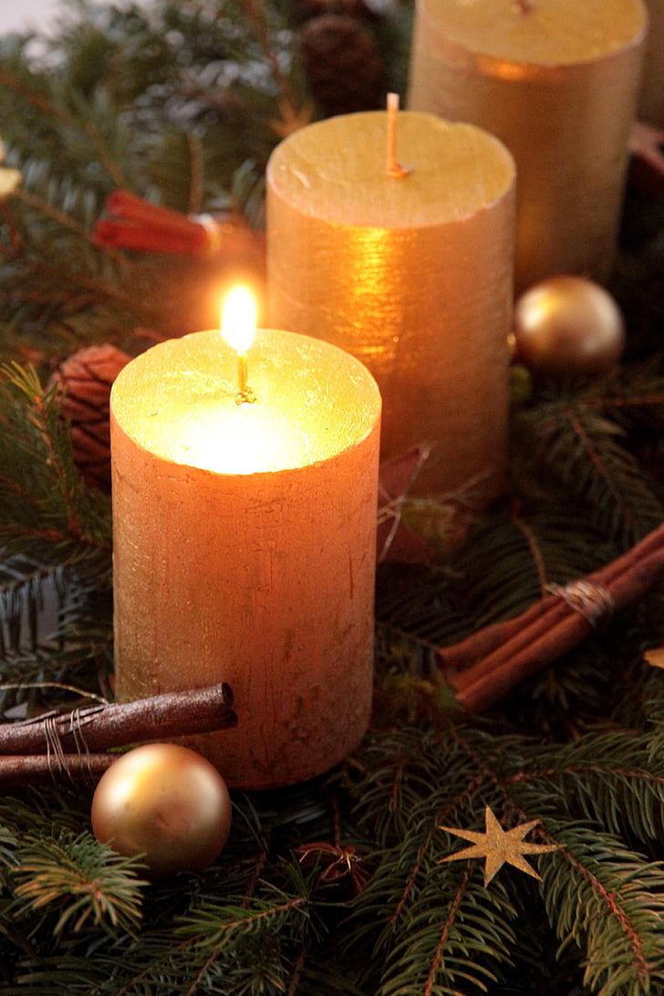 sveča, Adventni venec, prihodom dogovor, pojav, božič, božični čas, dogovor