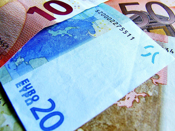 valuutta, muistiinpanot, Euro, rahaa, 10, 20, 50