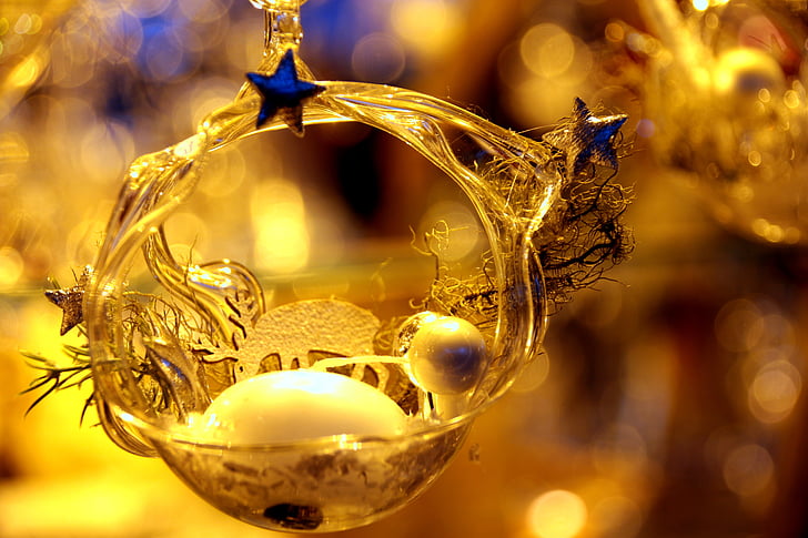 Christmas, lumières de Noël, neige, cerf, Rennes, étoiles, marché
