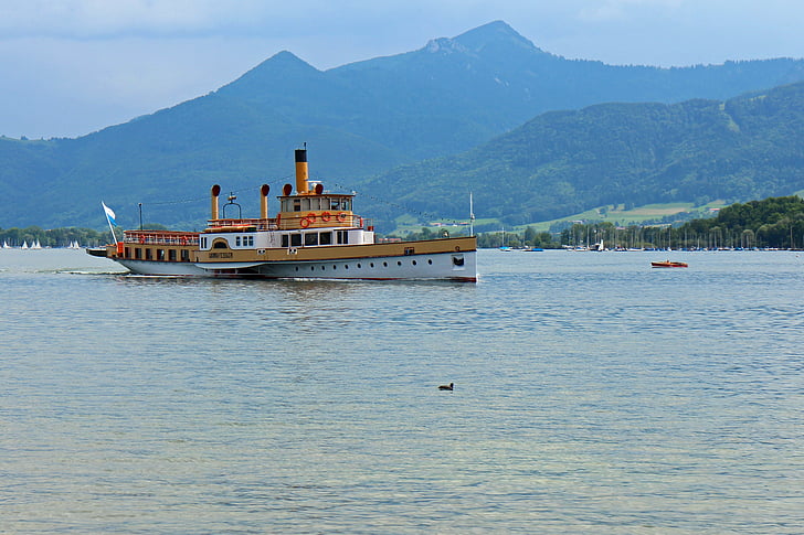 paddle steamer, paddle steamers, passenger ship, steamer, water, ship, chiemsee