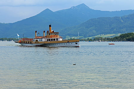 Paddle steamer, Paddle steamers, passagiersschip, stoomboot, water, schip, Chiemsee