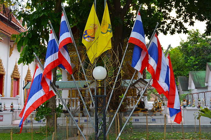 vlajky, Thajsko, znak, symbol, národné, národ, vlastenectvo