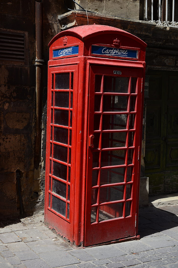 Malta, Valletta, cabina telefònica, vermell, ciutat