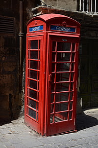 Malta, Valetta, cabine telefônica, vermelho, cidade