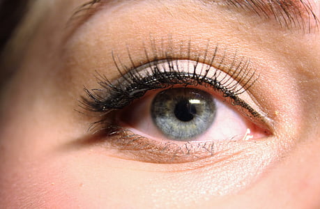 the eye, blue, false lashes, eyelashes, eyeliner, makeup, women