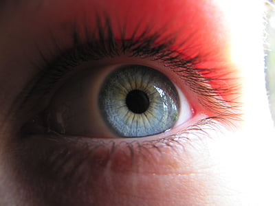oko, niebieski, Zegarek, niebieski oko, makro, szupermakró