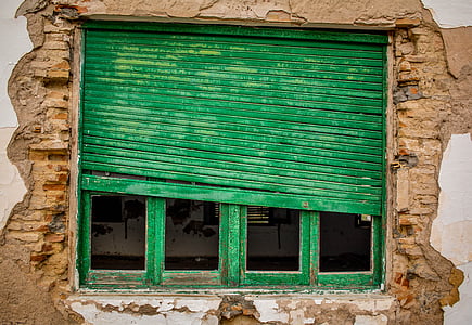 fenêtre de, maisons abandonnées, architecture, façade, abandon, maisons, ancien bâtiment