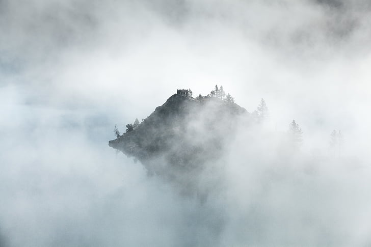 nuvens, nevoeiro, névoa, montanha, pico de montanha, natureza, ao ar livre