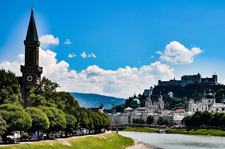 Austria, Salzburg, ciudad, arquitectura, punto de referencia, viajes, Europeo