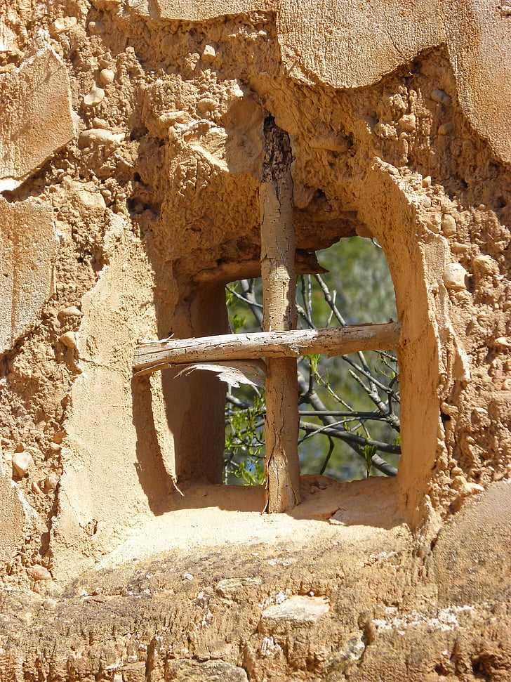 finestra, ruïna, balustres, vell, abandonat, arquitectura, història