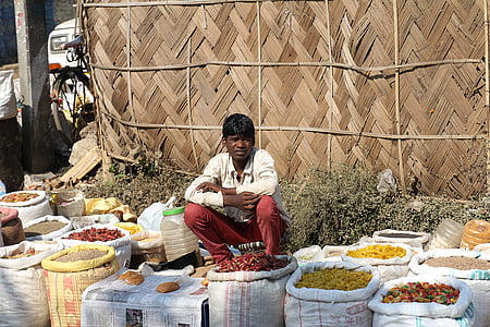 street vendor, selling, rural market, market, vendor, food, sale