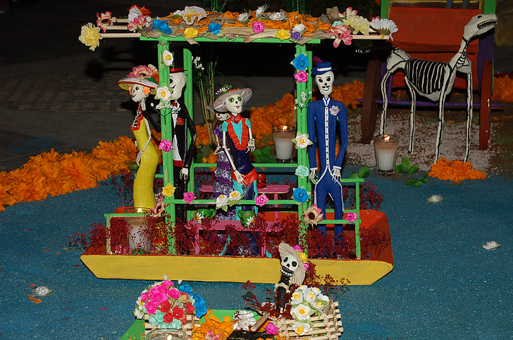 Mexico, tradition, mexikanska, erbjuder, kultur, hantverk, dödas dag