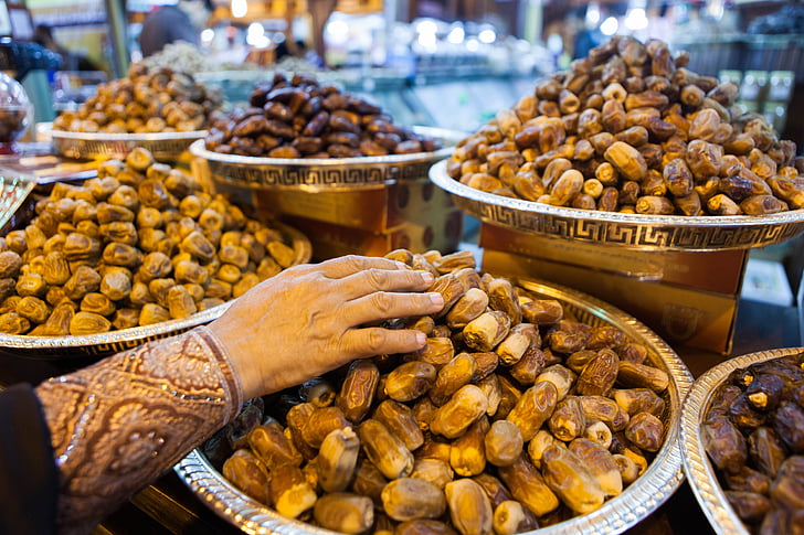 cultura, datas, Emirates, Dubai, árabes, comida, mercado