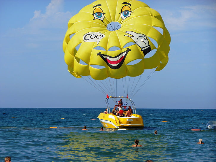 parasailing, vattensporter, havet, idrott, Boot, vatten, solen