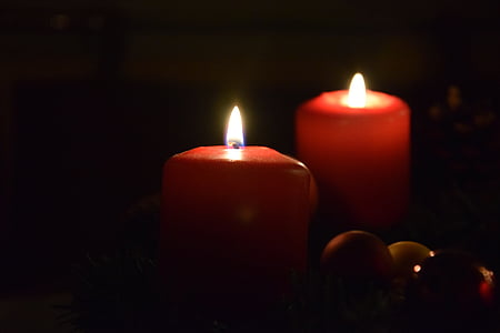 Advento, Kalėdos, žvakė, žiemą, Žvakių šviesa