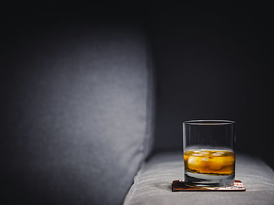 shallow, focus, photography, rack, glass, whisky, alcohol