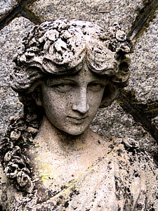 estàtua, dona, figureta, escultura, pedra, grec