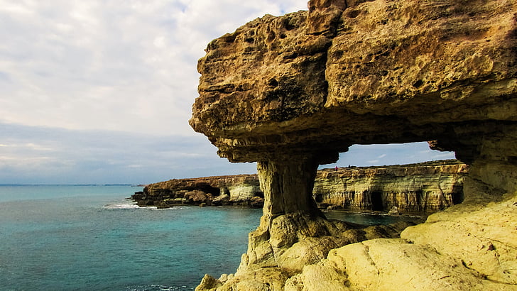 Chipre, cavo greko, Parque Nacional, cavernas do mar, mar, natureza, litoral