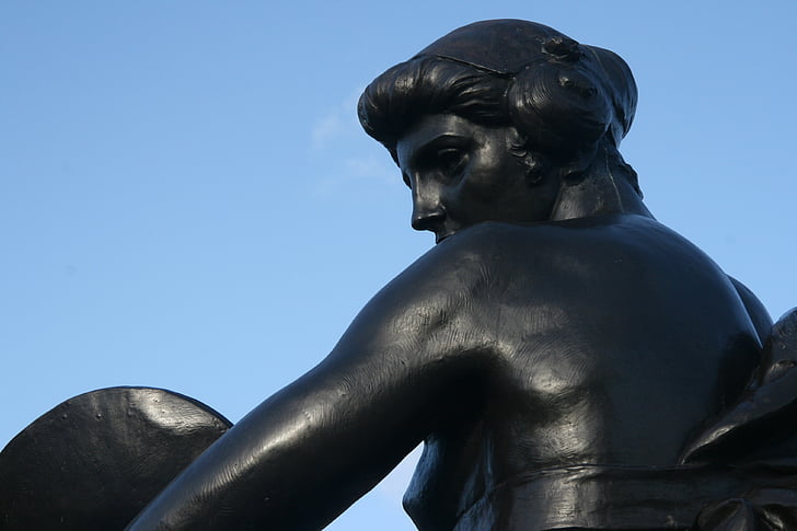 kvinna, bild, London, kontrast, monumentet, staty, skulptur